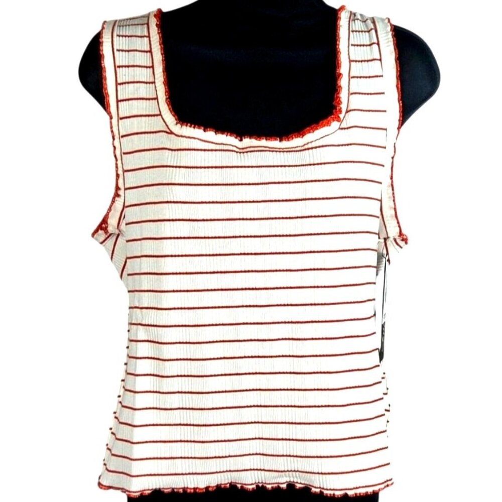 Supplies by Union Bay Womens Magnolia Red & White Striped Tank XL NWT